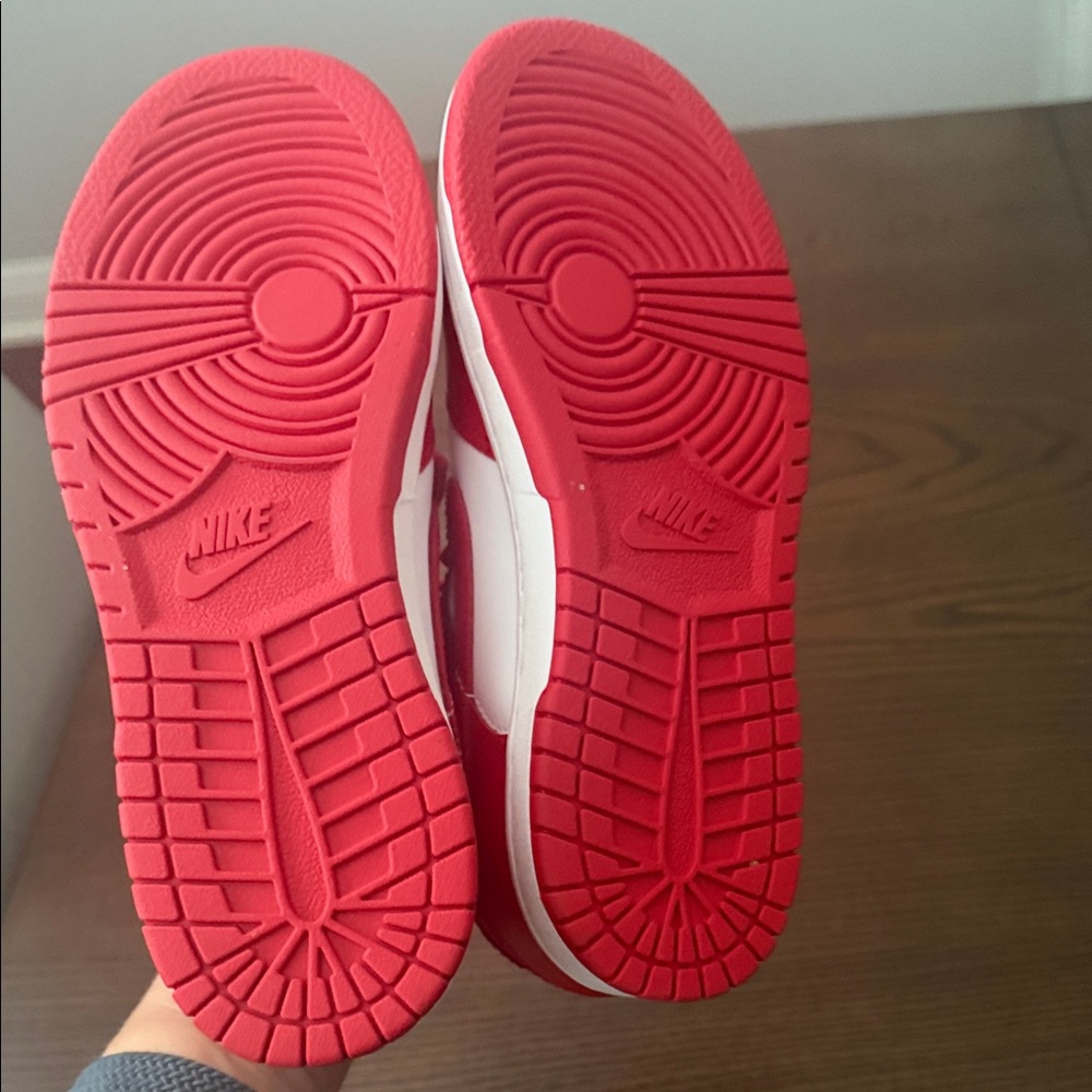 Nike Kids Red and White Low-Top Court  Sneakers - Picture 6 of 8